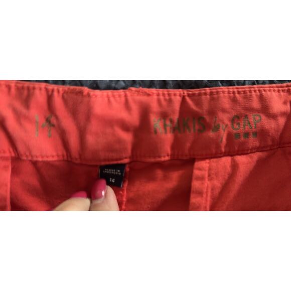 Khakis by Gap Womens Size 14 Shorts Orange Coral 9” Inseam Chino Flat Front - Picture 3 of 9